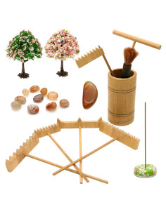 Set de Jardín Zen de 22 Piezas JJJ Arts - Rastrillos de Bambú