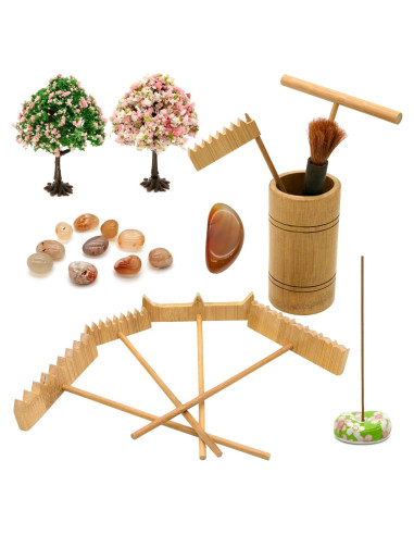Set de Jardín Zen de 22 Piezas JJJ Arts - Rastrillos de Bambú