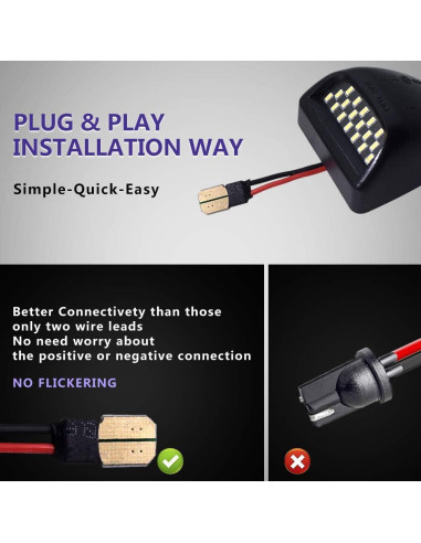 2 Bombillas LED Luz de Placa de Licencia Puddle Light Blanco