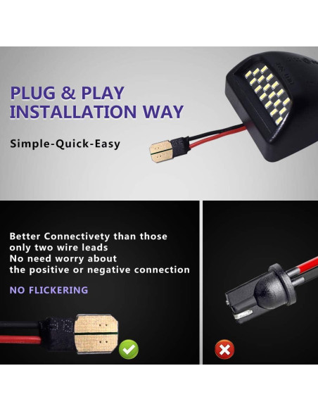 2 Bombillas LED Luz de Placa de Licencia Puddle Light Blanco