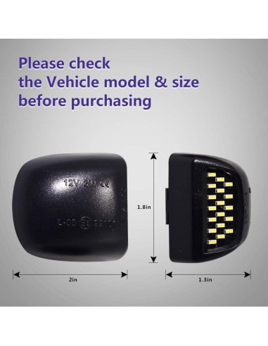 2 Bombillas LED Luz de Placa de Licencia Puddle Light Blanco