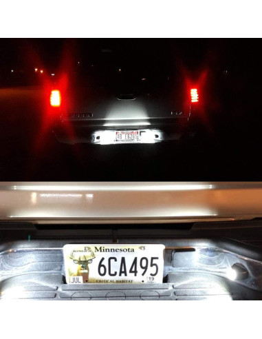 2 Bombillas LED Luz de Placa de Licencia Puddle Light Blanco