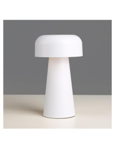 Lámpara de Mesa LED YONIKU Hongo Recargable IP44 Blanca