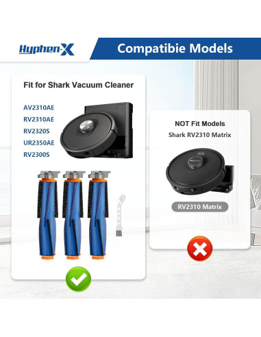 Reemplazo Cepillo Principal 3 Paquetes Shark RV2300 RV2310