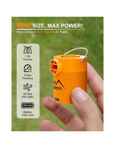 Bomba de Aire Inflable Portátil M KARMATER 119g USB Recargable