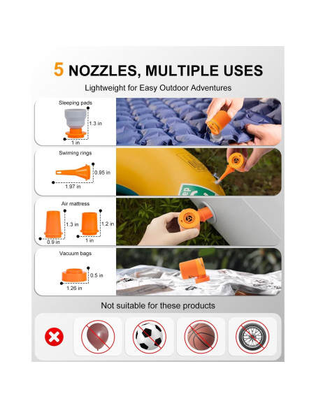 Bomba de Aire Inflable Portátil M KARMATER 119g USB Recargable