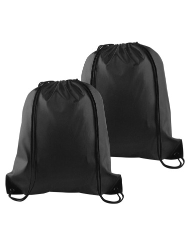 Mochilas de Cuerda PLULON 2 Pcs Negras 34x40cm Reutilizables