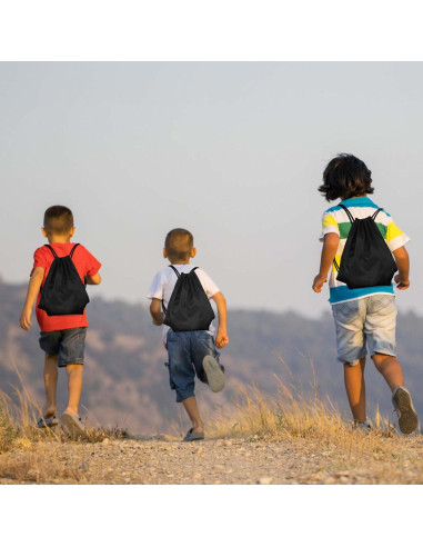 Mochilas de Cuerda PLULON 2 Pcs Negras 34x40cm Reutilizables