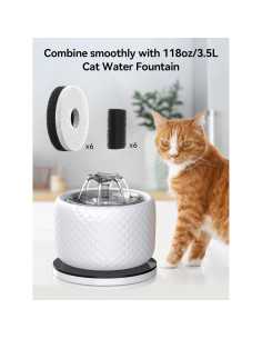 Filtro de Agua para Gatos DCIOGAT 6 Paquetes 3.5L 2