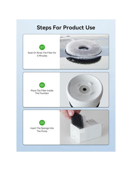 Filtro de Agua para Gatos DCIOGAT 6 Paquetes 3.5L