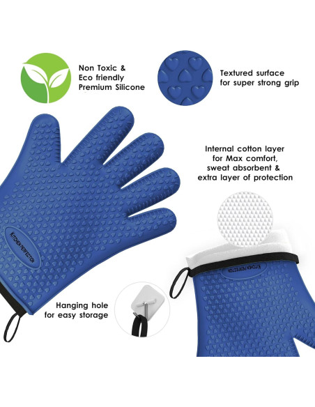 Guantes de Silicona para BBQ Kitchen Perfection - Resistentes al Calor