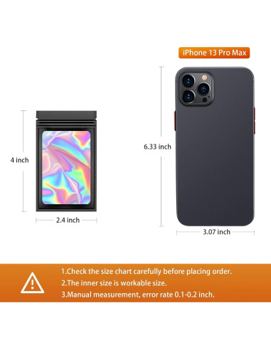 100 Bolsas Mylar Reutilizables LoraLosa 6.1x10.2 cm Holográficas