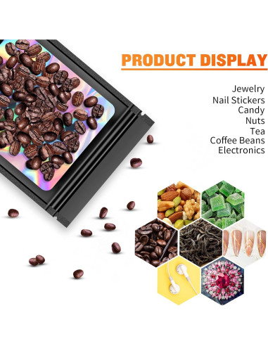 100 Bolsas Mylar Reutilizables LoraLosa 6.1x10.2 cm Holográficas