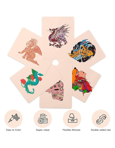 Kit de Piel de Práctica de Tatuaje Prgislew 40Pcs con Papel