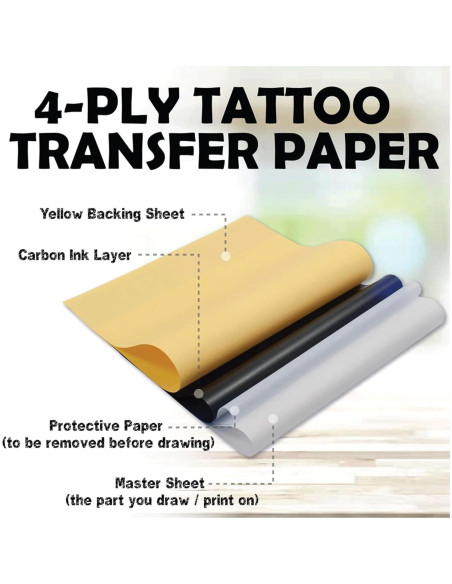 Kit de Piel de Práctica de Tatuaje Prgislew 40Pcs con Papel