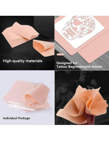 Kit de Piel de Práctica de Tatuaje Prgislew 40Pcs con Papel