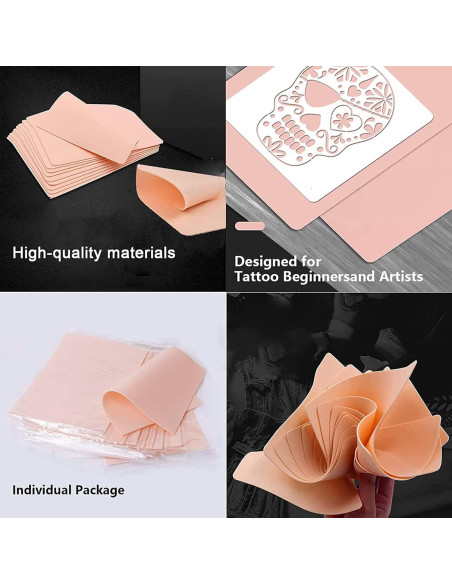 Kit de Piel de Práctica de Tatuaje Prgislew 40Pcs con Papel