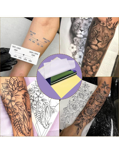 Kit de Piel de Práctica de Tatuaje Prgislew 40Pcs con Papel