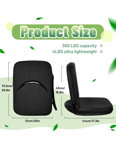 Asientos de Estadio Thyle 2 Pcs Plegables con Cojín 50.8 cm