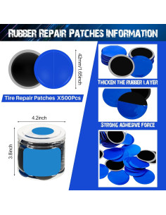 Kit de Reparación de Neumáticos Tallew 150 Pcs 42 mm 2