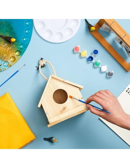 Kit de Casa para Aves de Madera DIY Liliful - 2 Set con Pinturas