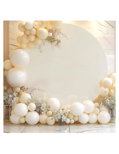 Cubierta de fondo redonda beige GEWONELIFE 2.19 m ajustable