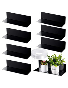Estantes Flotantes de Acrílico Jetec - 8 Piezas 30.48x10.16 cm