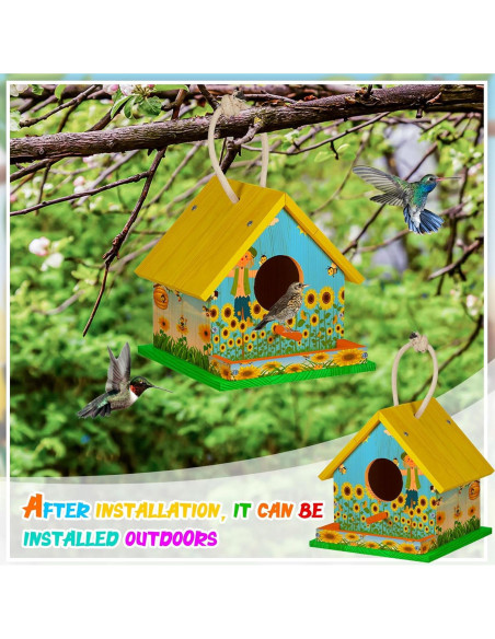 Kit de Casa para Aves de Madera DIY Liliful - 2 Set con Pinturas