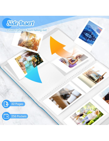 Álbum de Fotos Ablus 256 Bolsillos Azul para Fujifilm y Polaroid