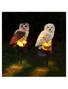 Estacas de Luz Solar Búho Capoda - 2 Piezas Decoración Jardín