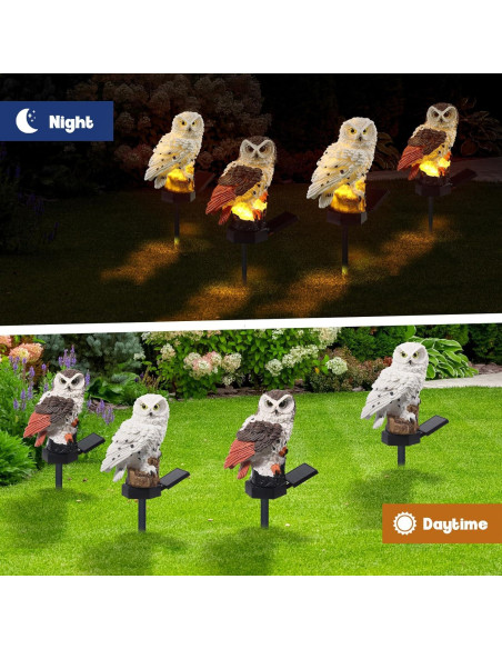 Estacas de Luz Solar Búho Capoda - 2 Piezas Decoración Jardín