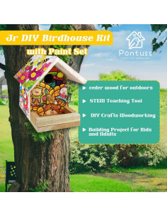 Kit Casa para Aves DIY Pontuss - Madera, Pintura y Herramientas 2