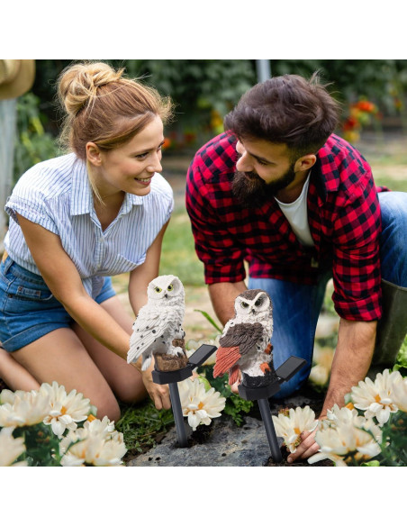 Estacas de Luz Solar Búho Capoda - 2 Piezas Decoración Jardín