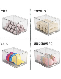 Caja Organizadora de Sombreros ZHAIXIAONIAN 2 Pack Transparente 2