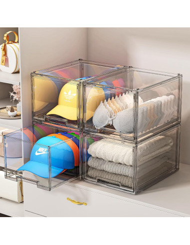 Caja Organizadora de Sombreros ZHAIXIAONIAN 2 Pack Transparente