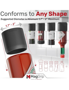 Tarros de Especias Magnéticos MagGrip - 4 Piezas, Negro 2