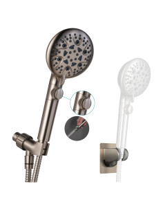Cabezal de Ducha de Mano GwernKB Níquel Cepillado 8 Modos 200 cm