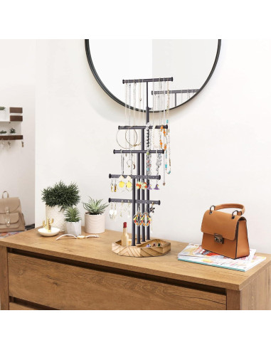 Organizador de Joyería SRIWATANA, Soporte 5 Niveles, Negro