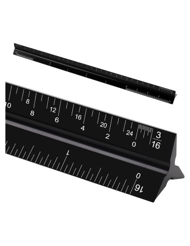 Regla Triangular de Aluminio DSUWAZU 30.48 cm 6 Escalas