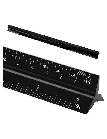 Regla Triangular de Aluminio DSUWAZU 30.48 cm 6 Escalas