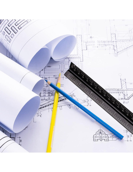 Regla Triangular de Aluminio DSUWAZU 30.48 cm 6 Escalas