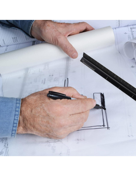 Regla Triangular de Aluminio DSUWAZU 30.48 cm 6 Escalas