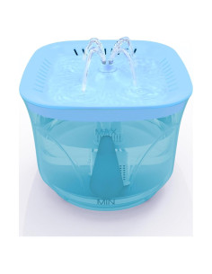 Fuente de Agua para Gatos BOODIDI 2.4L Ultra Silenciosa Azul