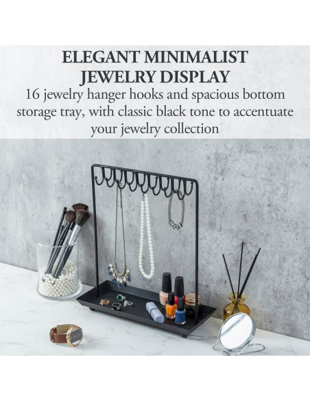 Soporte de Joyería MyGift Metal Negro 35.56 cm 20 Ganchos Soporte de Joyería MyGift Metal Negro 35.56 cm 20 Ganchos