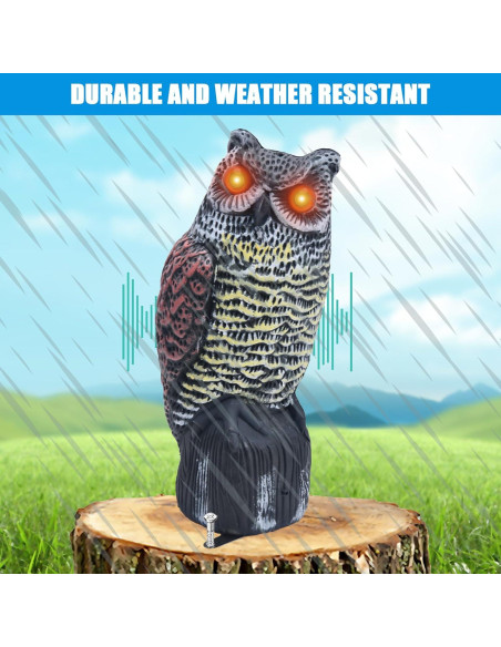 Búho Falso Solar LuckySlycyc 35.56cm Decoración Jardín