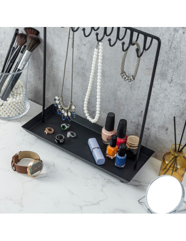 Soporte de Joyería MyGift Metal Negro 35.56 cm 20 Ganchos