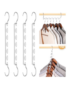 Perchas Ahorra Espacio HOUSE DAY Acero Inoxidable 4 Pack