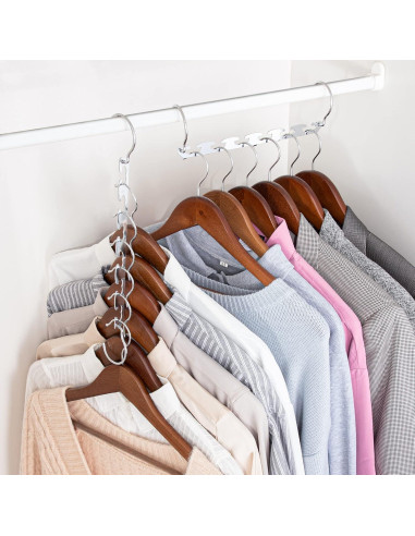 Perchas Ahorra Espacio HOUSE DAY Acero Inoxidable 4 Pack