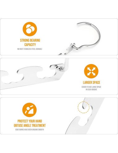 Perchas Ahorra Espacio HOUSE DAY Acero Inoxidable 4 Pack