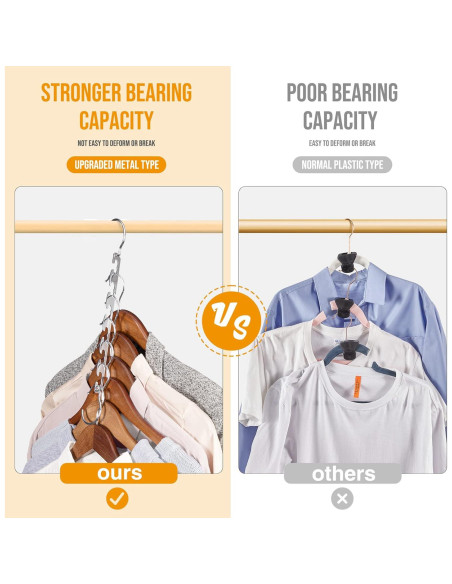 Perchas Ahorra Espacio HOUSE DAY Acero Inoxidable 4 Pack